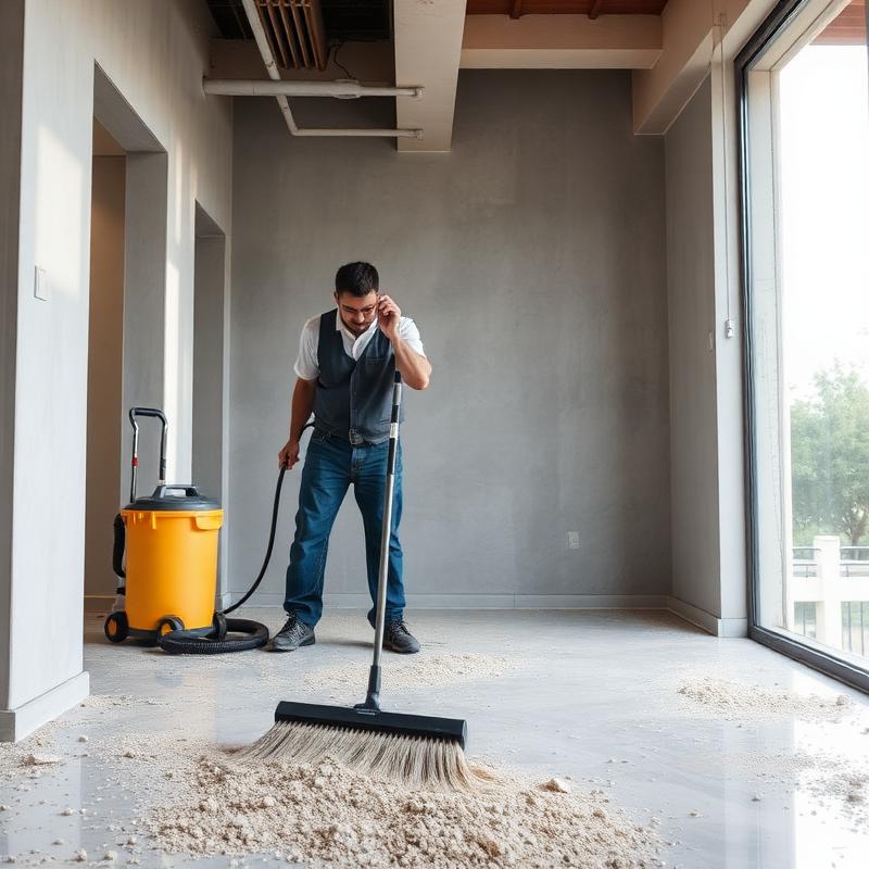 Limpeza pós-obra em ambiente residencial